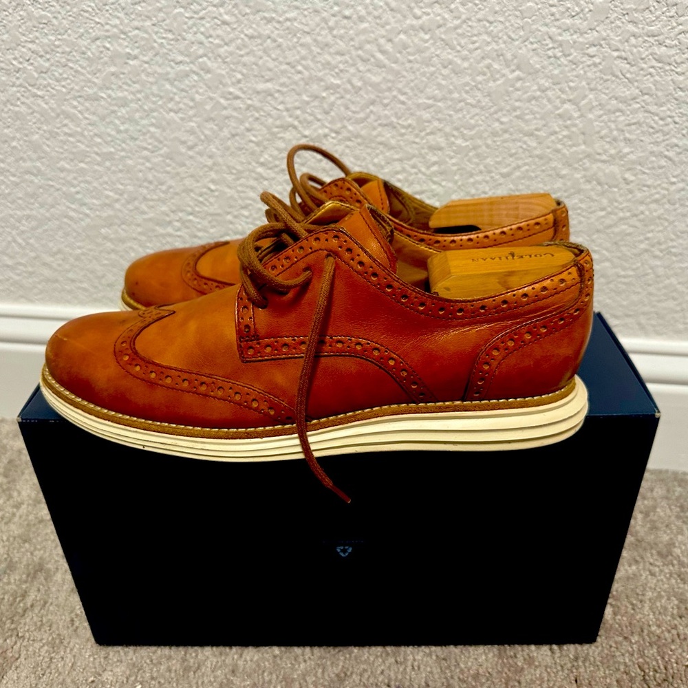 Cole Haan British Tan Lunargrand wingtip Sz 8.5